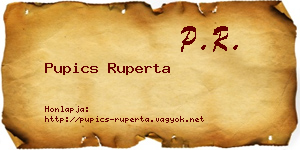 Pupics Ruperta névjegykártya